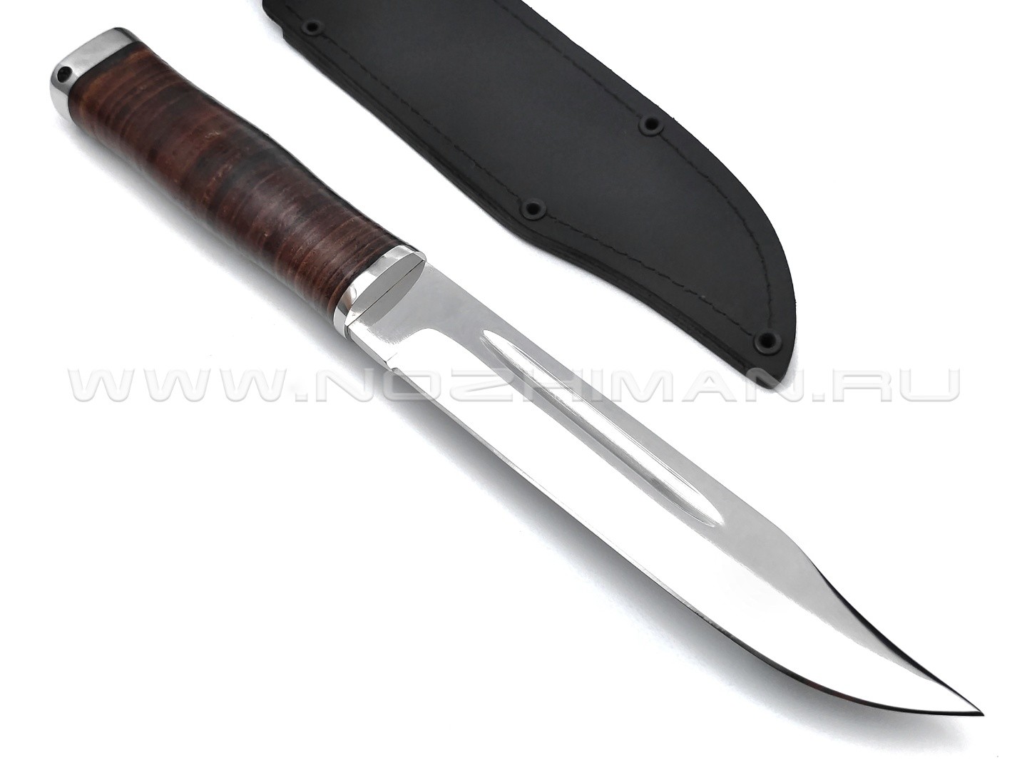 Нож "Комбат-2" сталь 95Х18, рукоять наборная кожа (Титов & Солдатова)