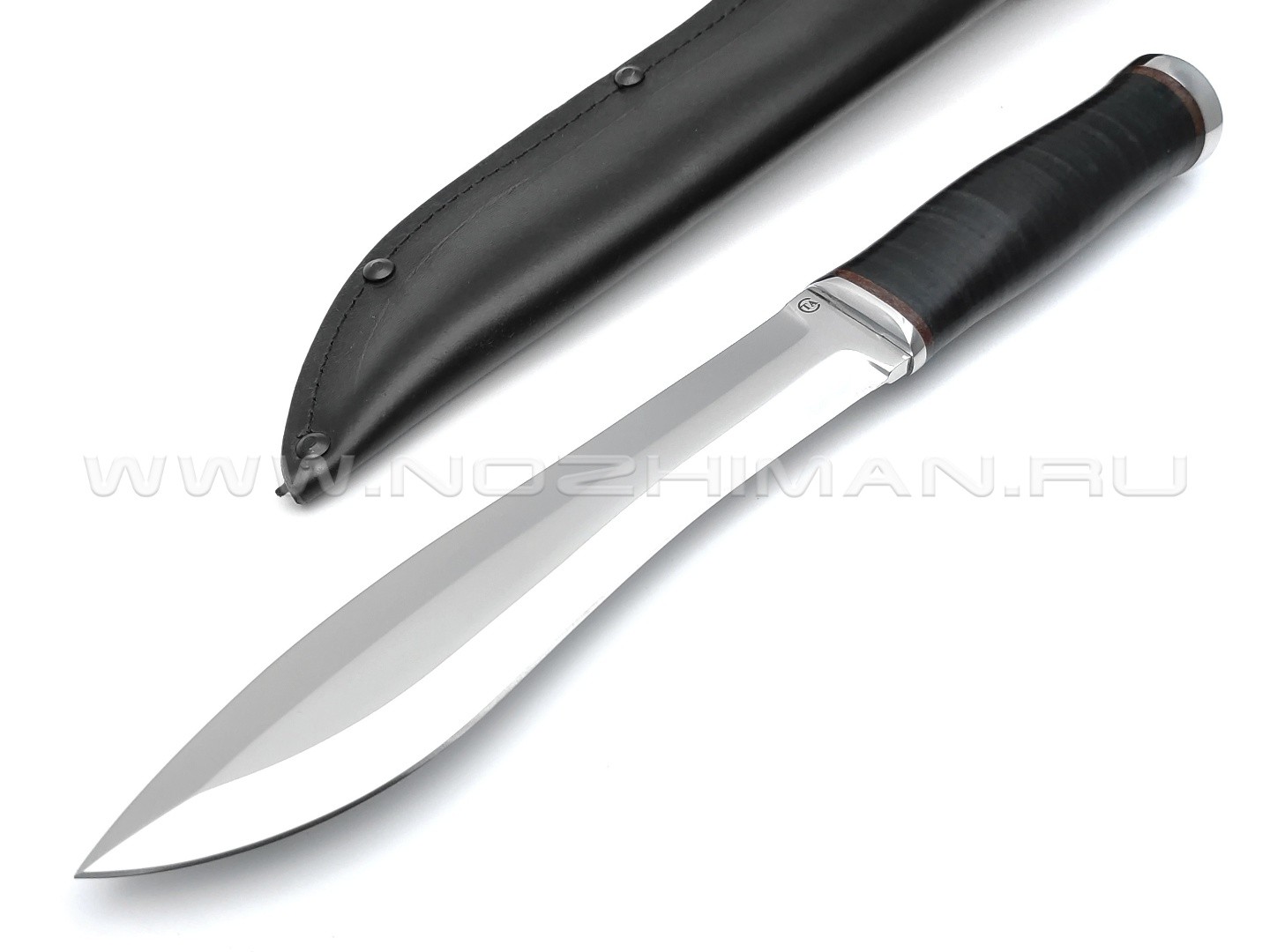 Нож "Ротный-1" сталь 95Х18, рукоять наборная кожа (Титов & Солдатова)
