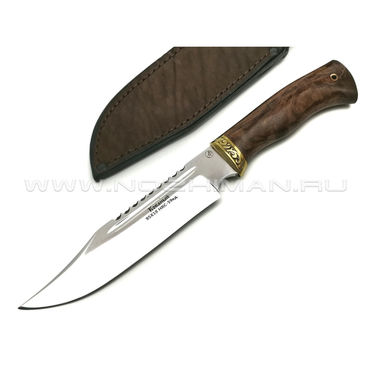 Нож Рэкс сталь 95Х18, рукоять орех, латунь (Фурсач А. А.)