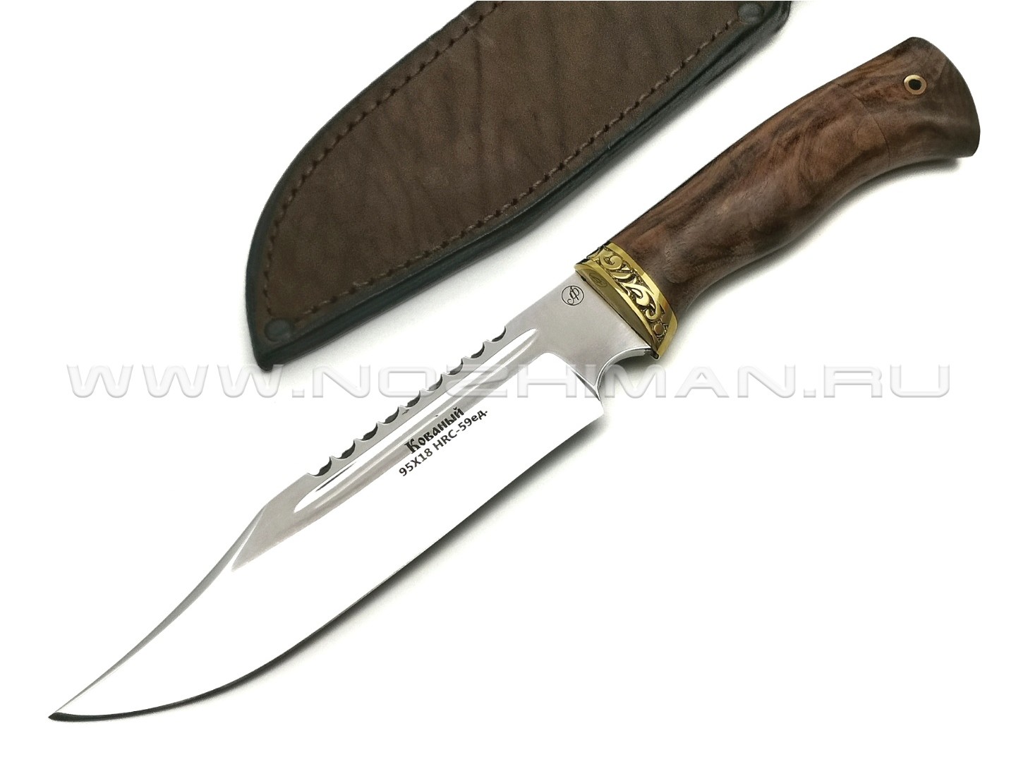 Нож Рэкс сталь 95Х18, рукоять орех, латунь (Фурсач А. А.)