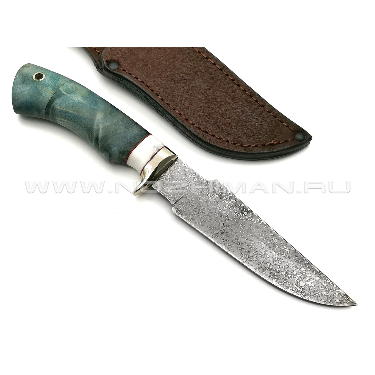 Нож Ирбис сталь CPM S90V, рукоять кап клёна, мельхиор (Фурсач А. А.)
