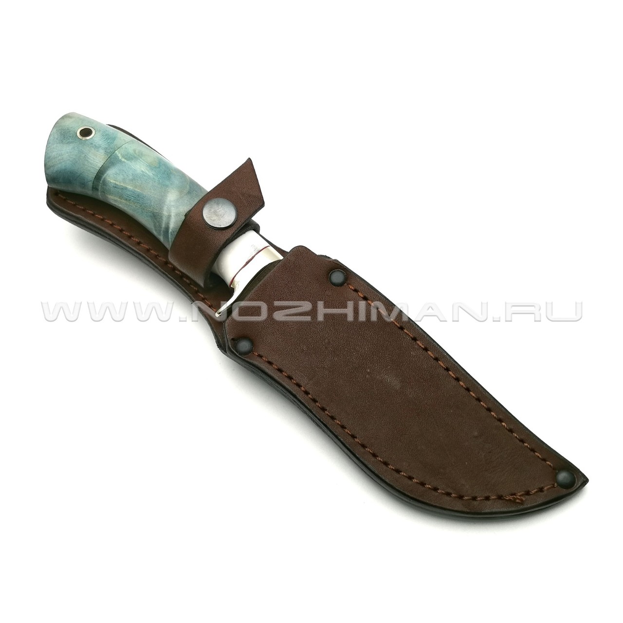 Нож Ирбис сталь CPM S90V, рукоять кап клёна, мельхиор (Фурсач А. А.)