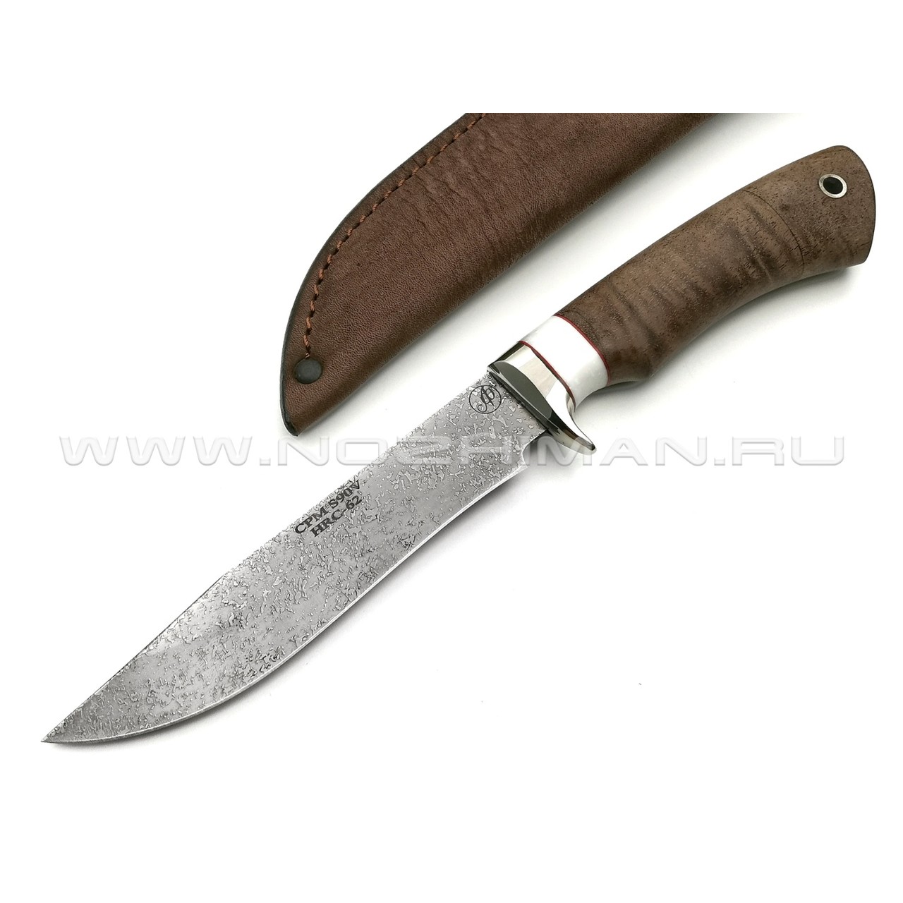 Нож Газель сталь CPM S90V, рукоять кап клёна, мельхиор (Фурсач А. А.)