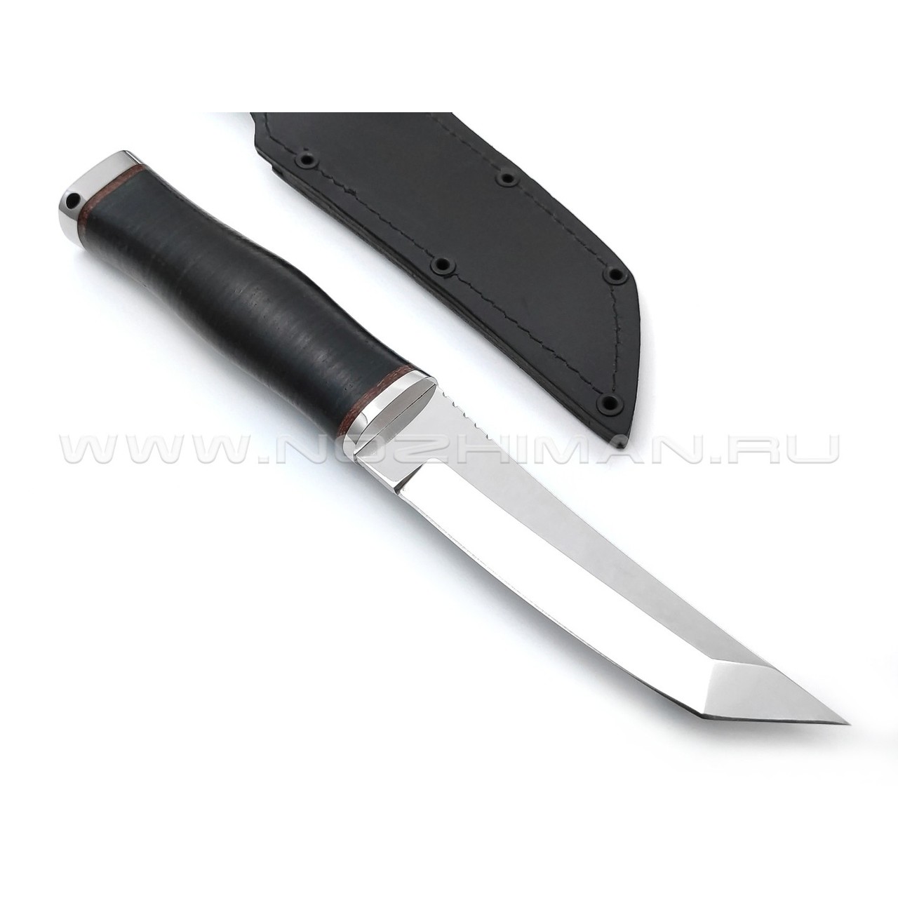 Нож "Кабан-1М" сталь 95Х18, рукоять наборная кожа (Титов & Солдатова)