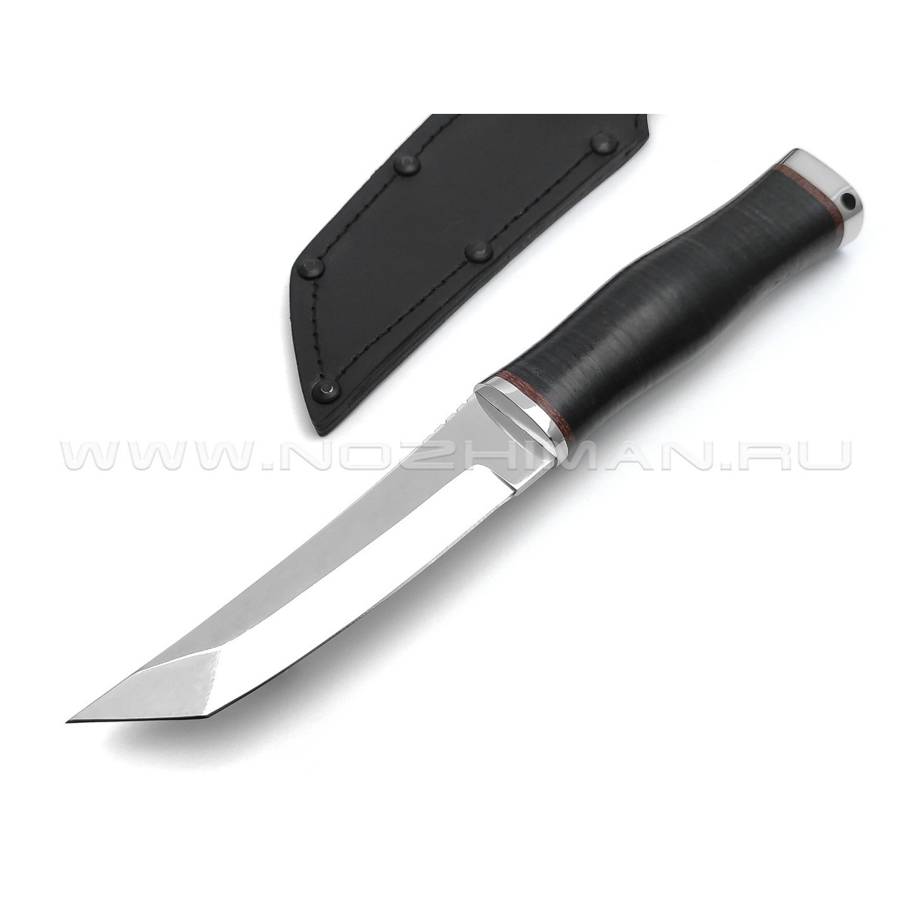 Нож "Кабан-1М" сталь 95Х18, рукоять наборная кожа (Титов & Солдатова)