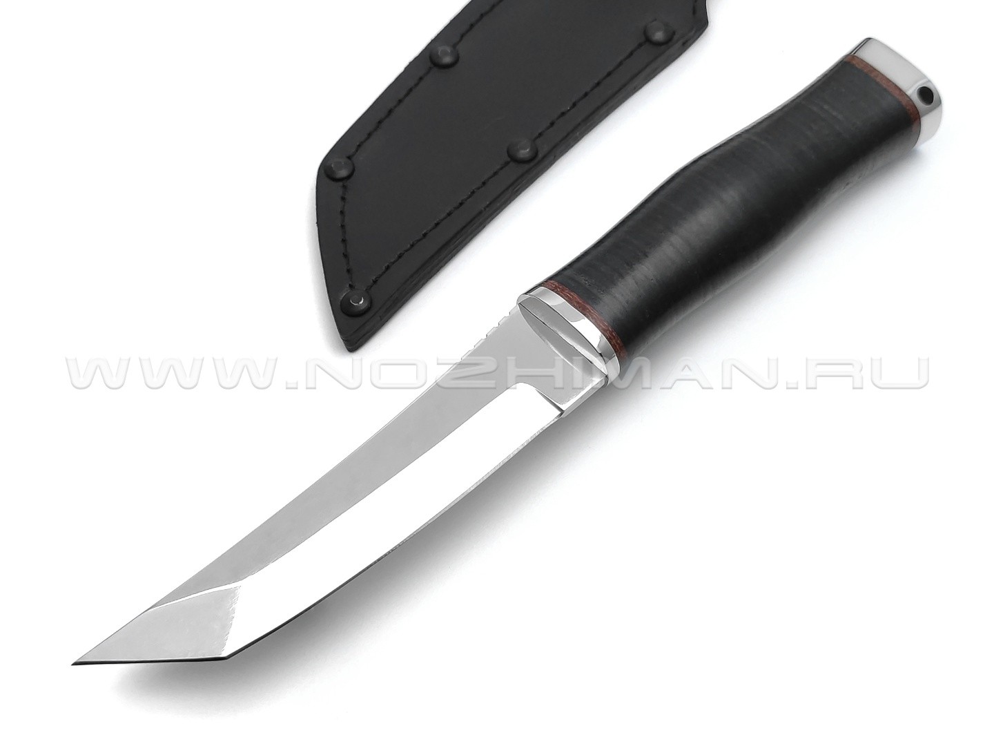 Нож "Кабан-1М" сталь 95Х18, рукоять наборная кожа (Титов & Солдатова)