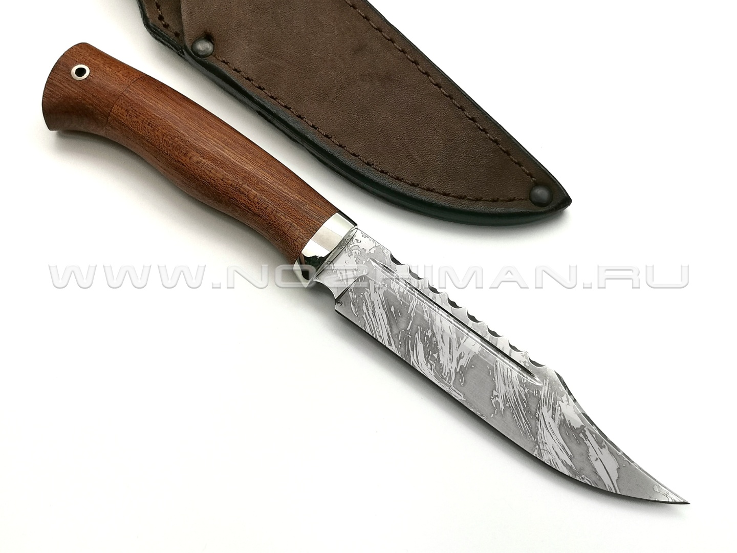 Нож Сокол сталь Х12МФ, рукоять сапеле, мельхиор (Фурсач А. А.)