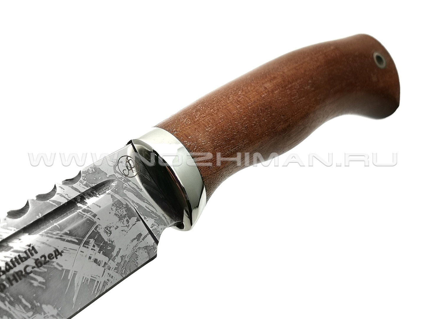 Нож Сокол сталь Х12МФ, рукоять сапеле, мельхиор (Фурсач А. А.)