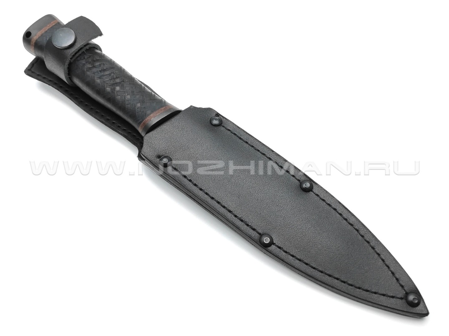 Нож "Казак-2" сталь 65Г, рукоять резина, сталь (Титов & Солдатова)