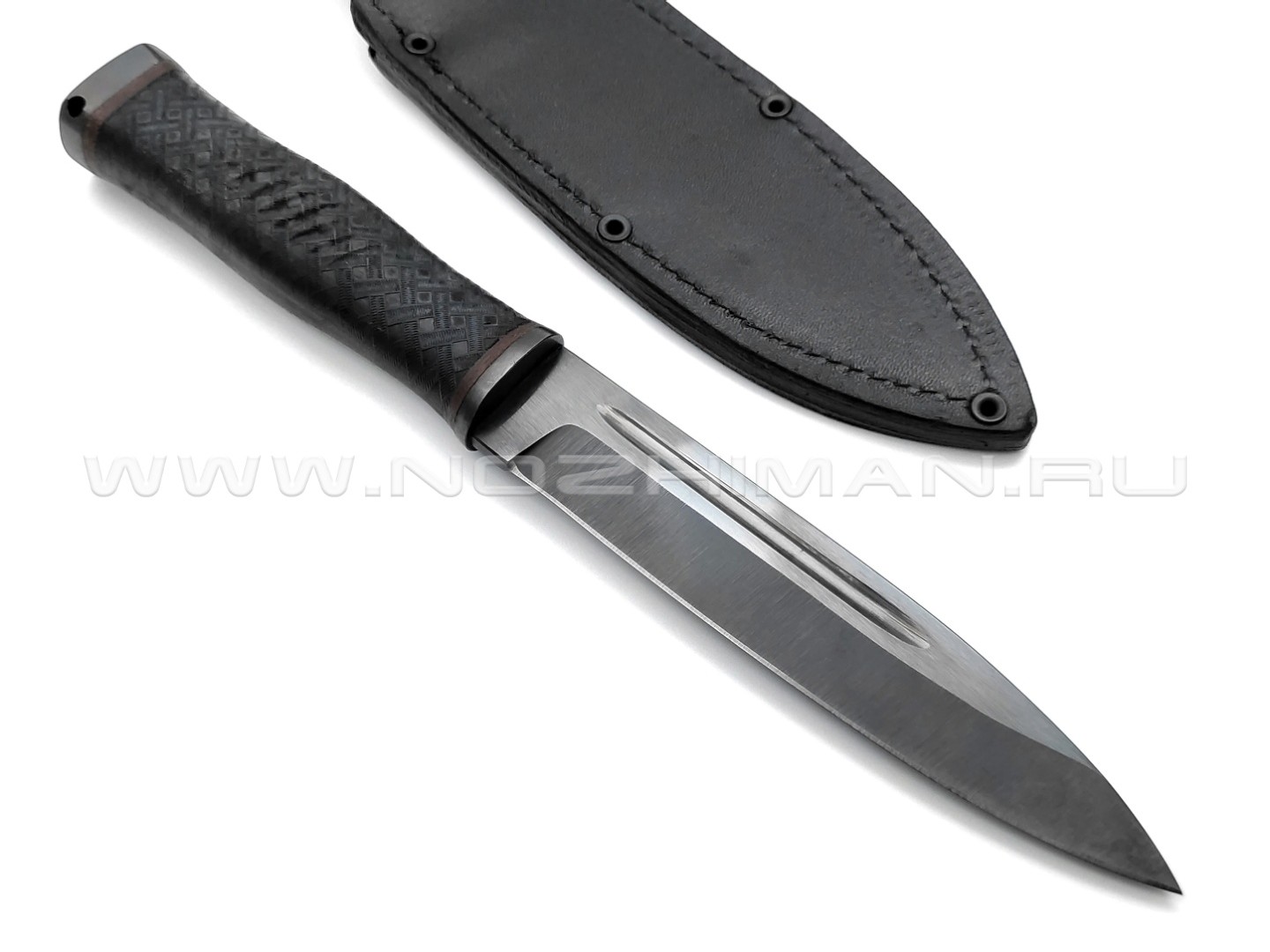 Нож "Горец-3" сталь 65Г, рукоять резина, сталь (Титов & Солдатова)