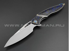 Rike Knife нож RK-1902-BCF сталь M390, рукоять Titanium/Carbon Blue