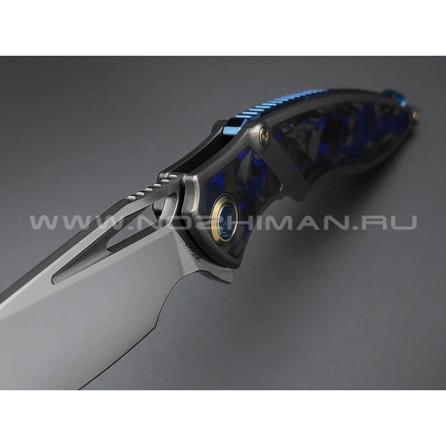 Rike Knife нож RK-1902-BCF сталь M390, рукоять Titanium/Carbon Blue