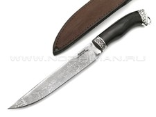 Нож Шерхан сталь Х12МФ, рукоять граб, мельхиор (Фурсач А. А.)