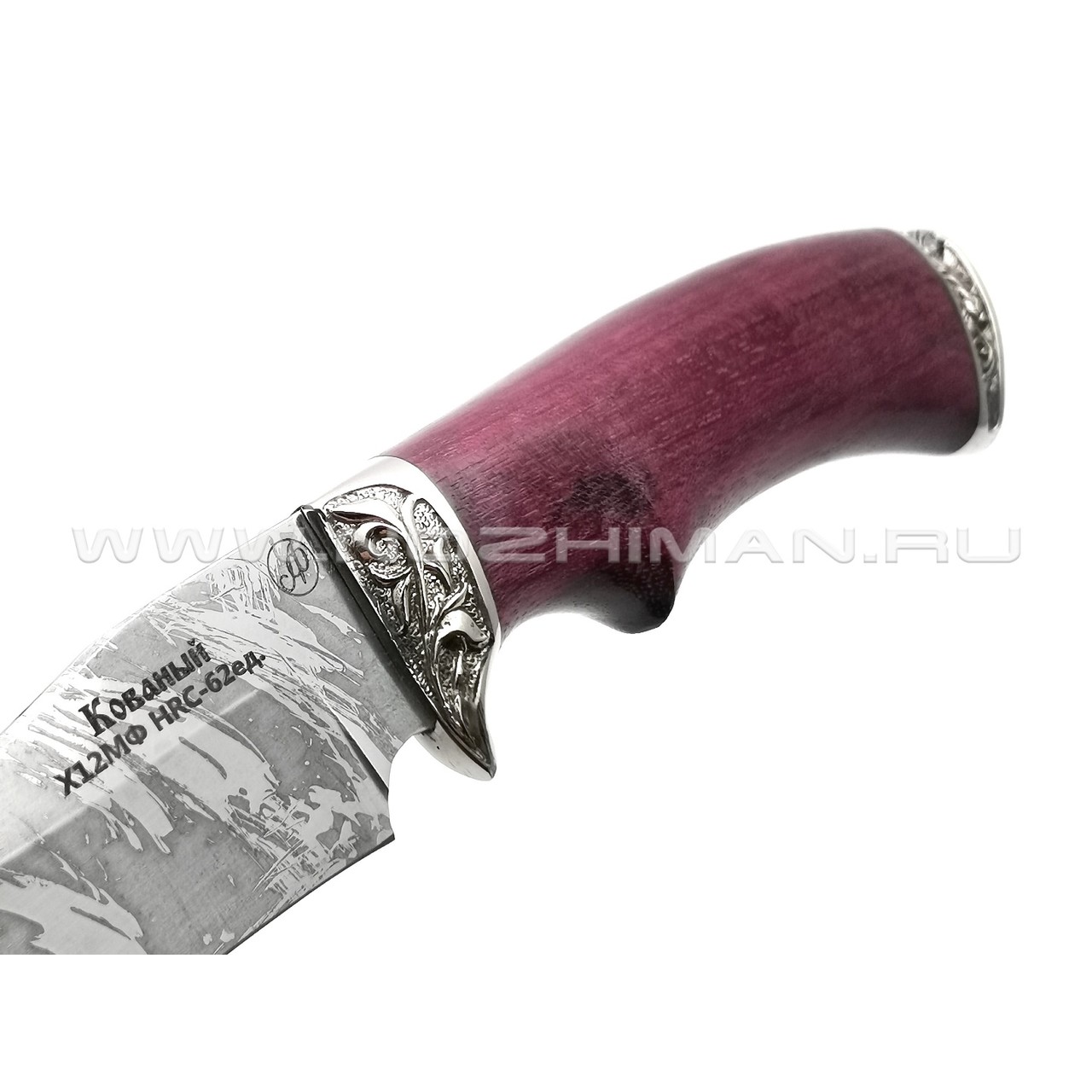 Нож Рыбак-М сталь Х12МФ, рукоять амарант, мельхиор (Фурсач А. А.)