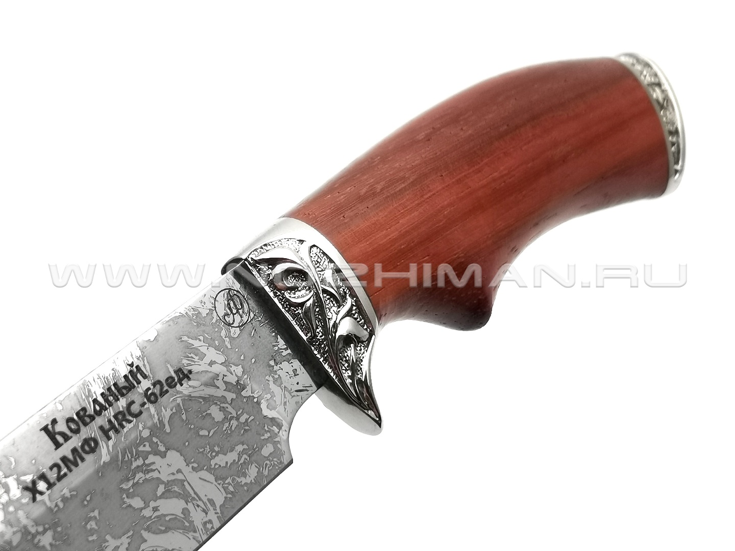 Нож Газель-М сталь Х12МФ, рукоять падук, мельхиор (Фурсач А. А.)