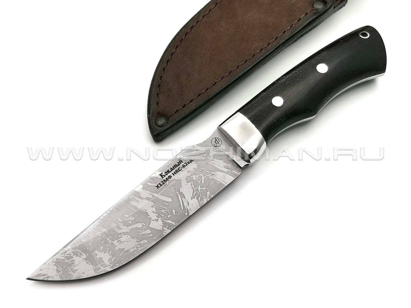Нож Рысь-ЦМ сталь Х12МФ, рукоять черный граб (Фурсач А. А.)