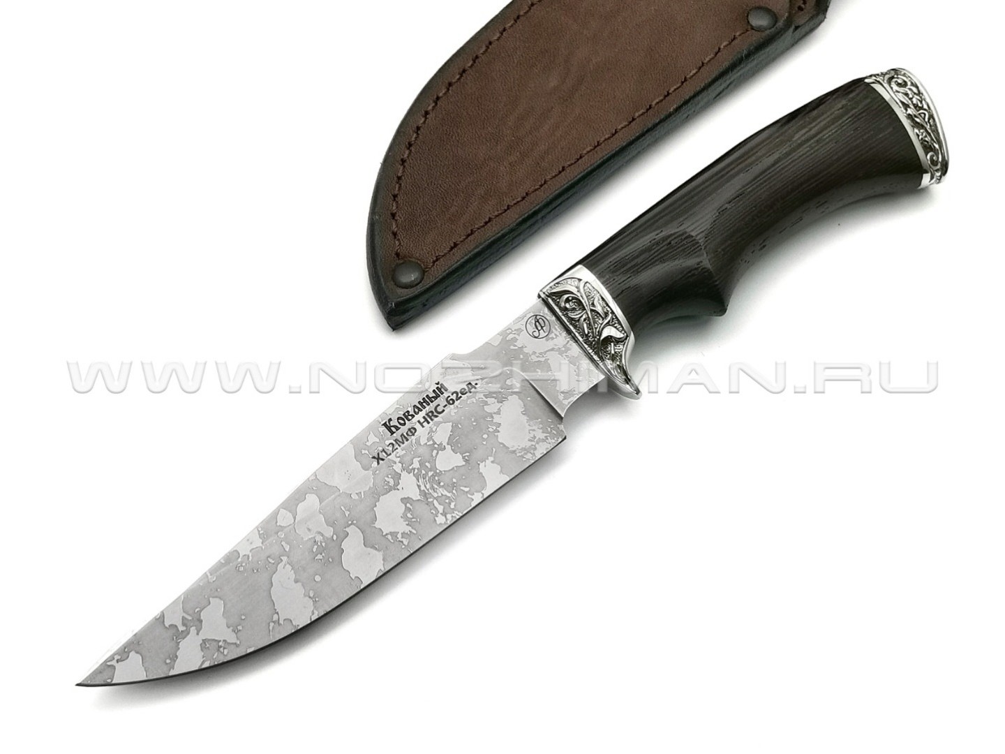Нож Ирбис-М сталь Х12МФ, рукоять венге, мельхиор (Фурсач А. А.)