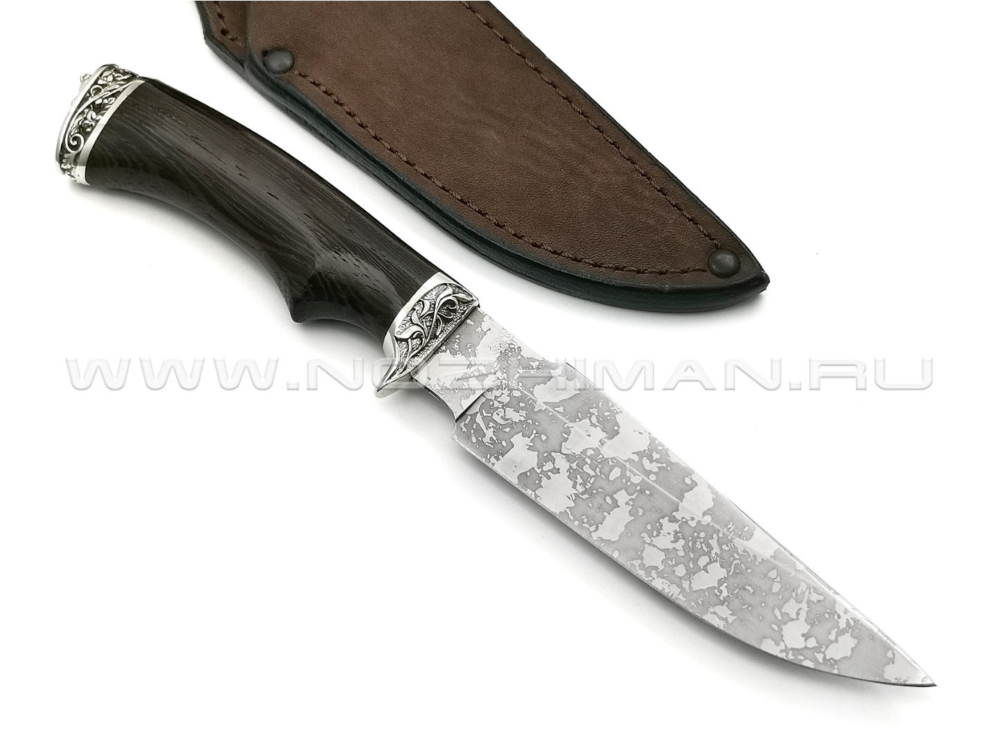 Нож Ирбис-М сталь Х12МФ, рукоять венге, мельхиор (Фурсач А. А.)
