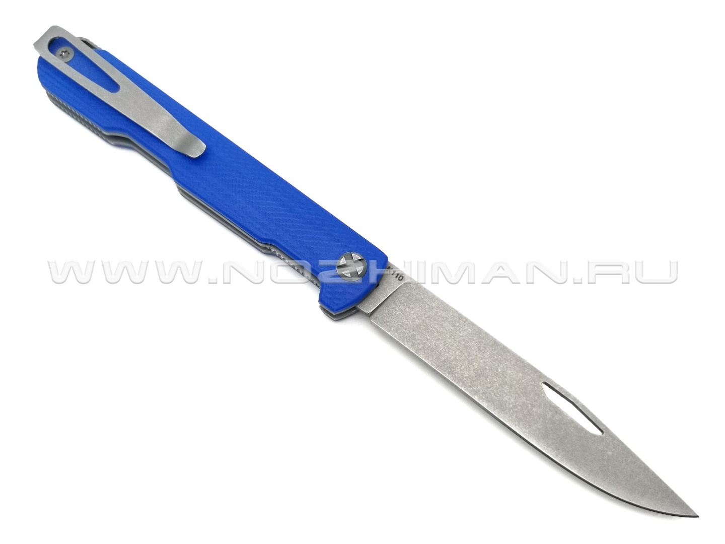 Saro нож Авиационный Single сталь K110, рукоять G10 blue
