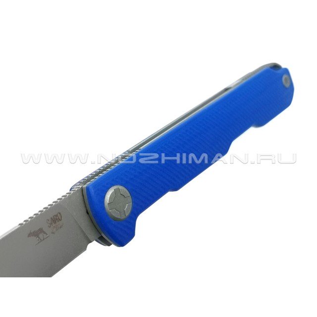Saro нож Авиационный Single сталь K110, рукоять G10 blue