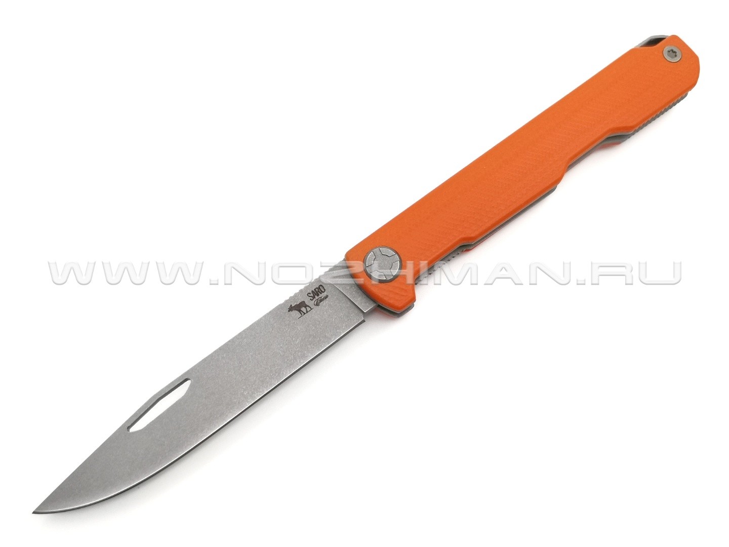 Saro нож Авиационный Single сталь K110, рукоять G10 orange
