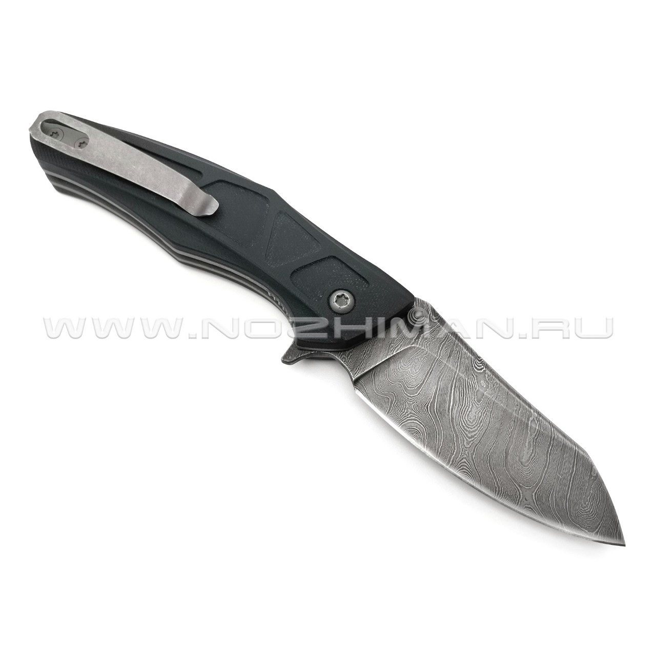 Saro нож Багира дамасская сталь, рукоять G10 black