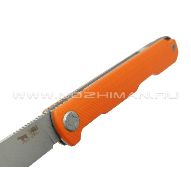 Saro нож Авиационный Single сталь K110, рукоять G10 orange
