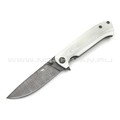Saro нож Чиж Next дамасская сталь, рукоять G10 white