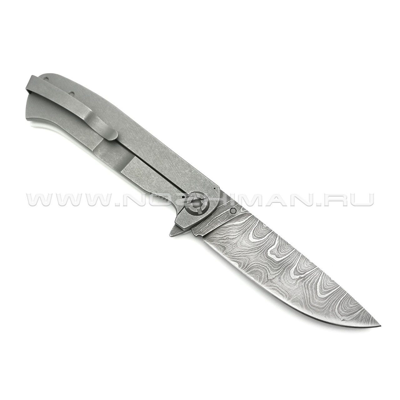 Saro нож Чиж Next дамасская сталь, рукоять G10 white