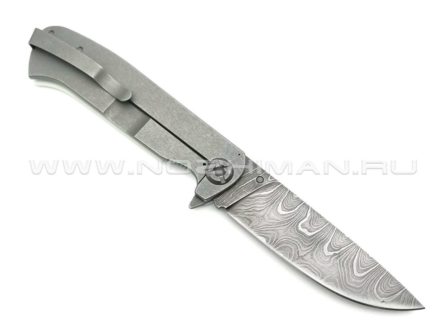 Saro нож Чиж дамасская сталь, рукоять G10 white