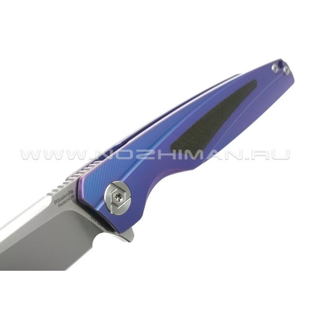 Rike Knife нож RK803CH-B сталь M390, рукоять 6AL4V Titanium blue, carbon fiber