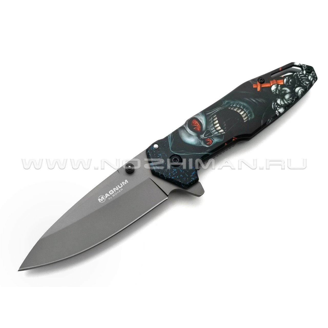 Нож Magnum Screaming Skull 01MB230 сталь 440A, рукоять Stainless steel