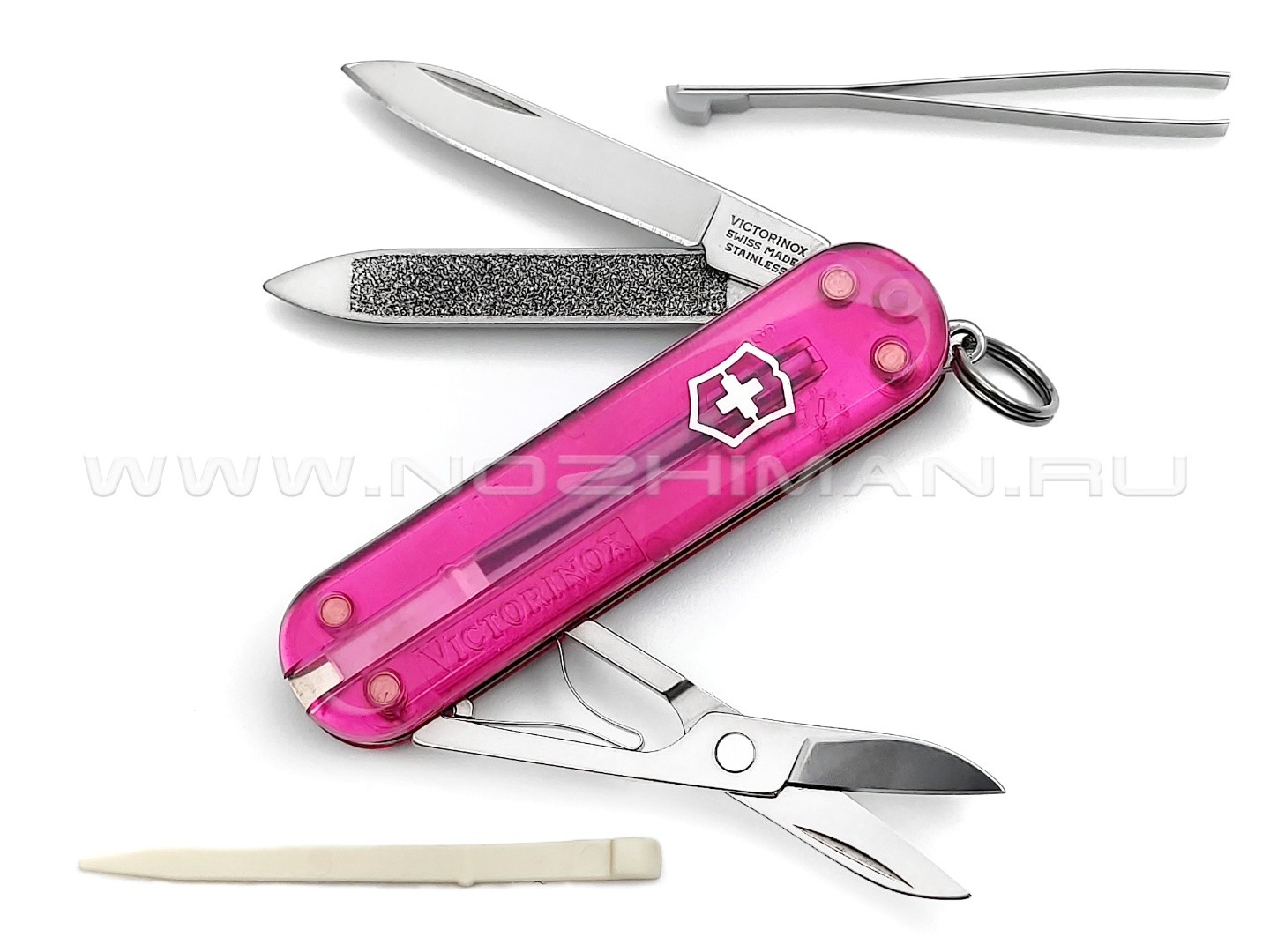 Швейцарский нож Victorinox 0.6203.T5 Classic Pink Transparent (7 функции)