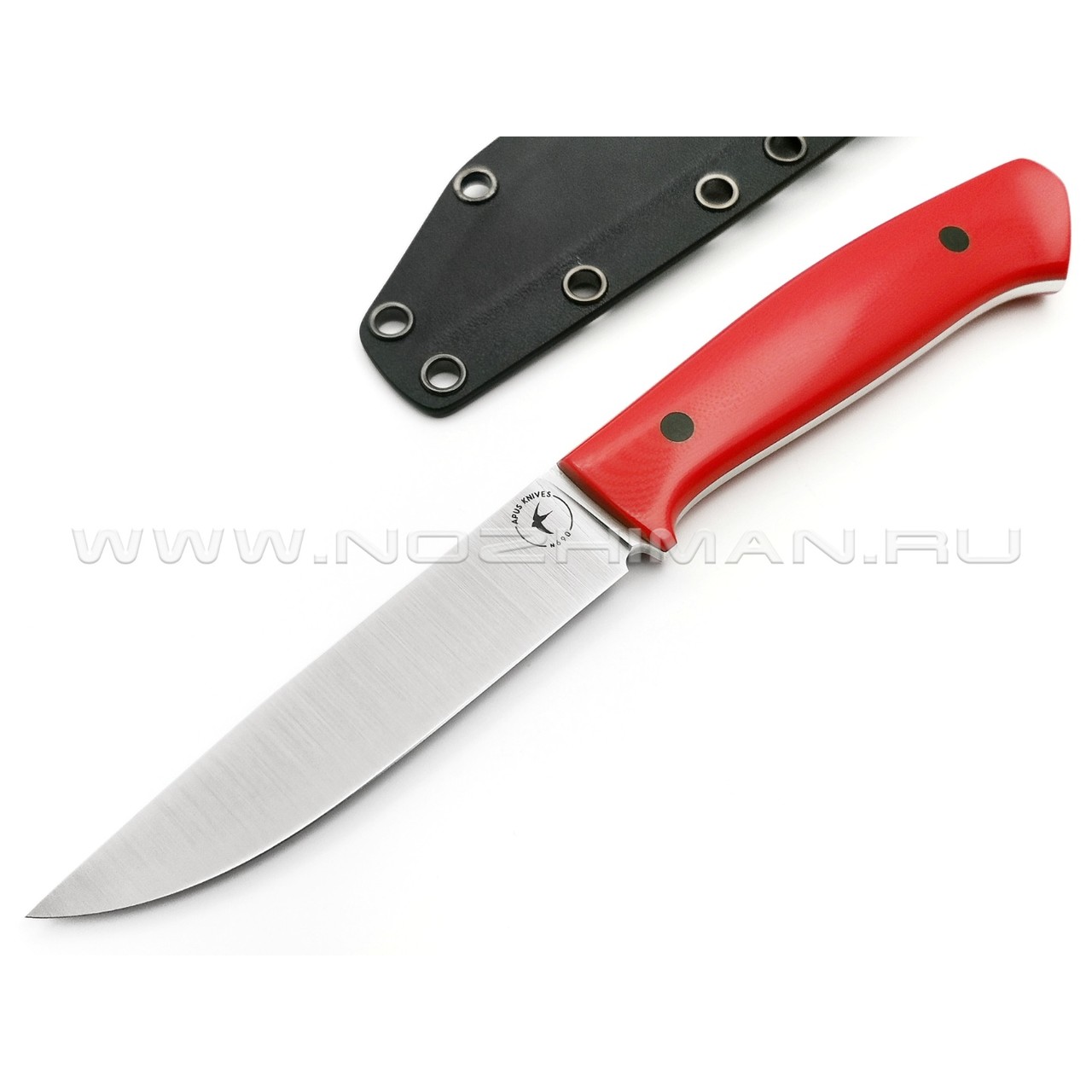 Апус нож Fishman сталь N690, рукоять G10 red