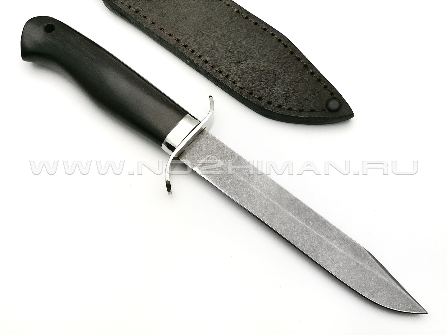 Нож разведчика "НР-40" булатная сталь, рукоять черный граб, мельхиор (Наследие)