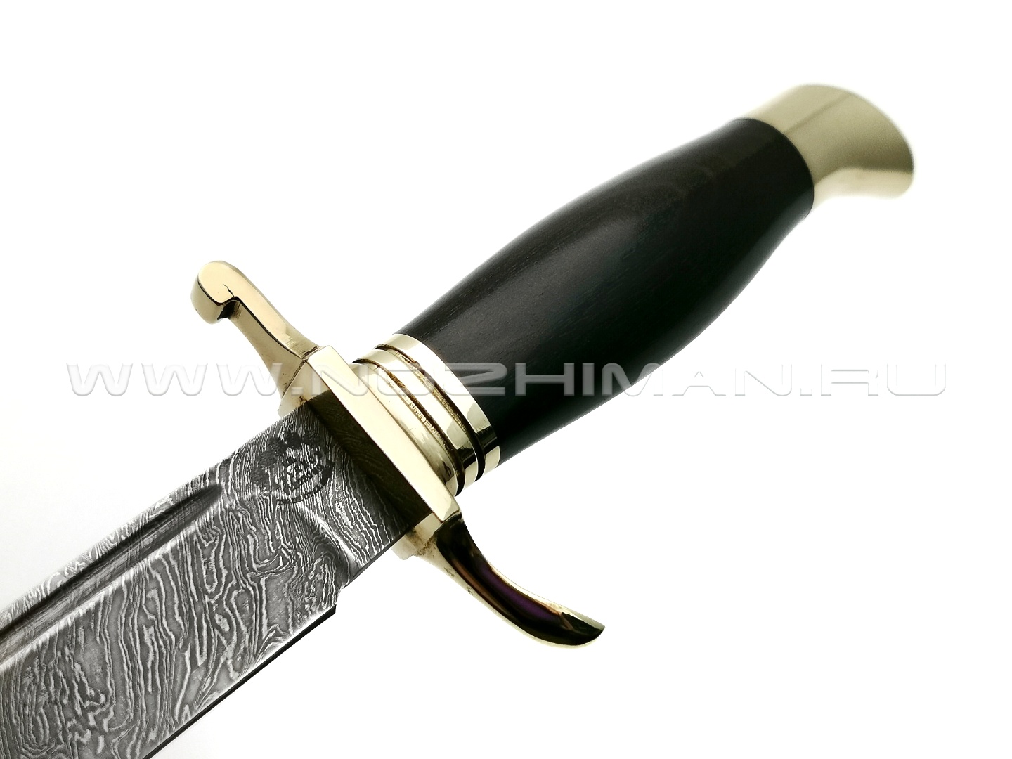 Нож "Финка НКВД" дамасская сталь, рукоять дерево граб, латунь (Товарищество Завьялова)