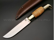 Нож "Фронтовой" сталь 95Х18, рукоять наборная береста, латунь (Наследие)