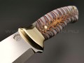 Нож "Боцман сканди" сталь M390, рукоять стабилизированная шишка, латунь (Тов. Завьялова)