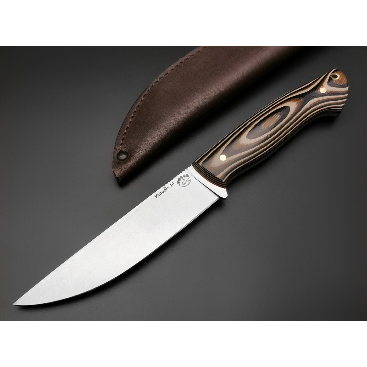 Нож "Граф Шереметьев" сталь Vanadis 10, рукоять G10 black-brown-olive (Тов. Завьялова)