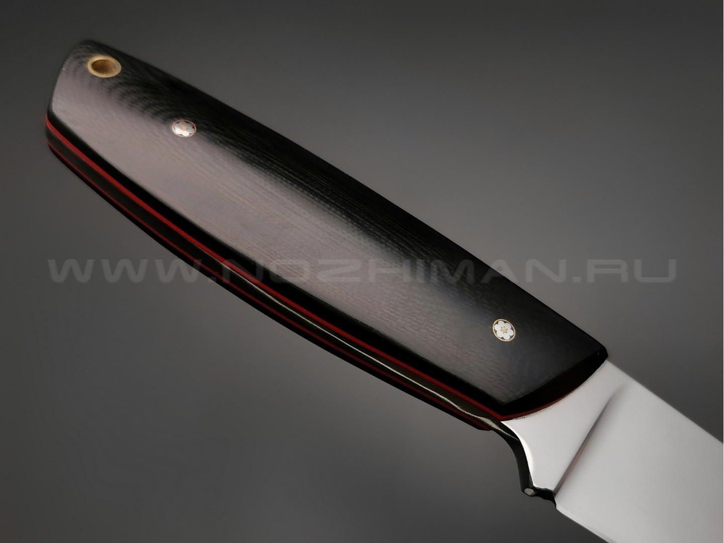 Нож "Цезарь" сталь Vanadis 10, рукоять G10 black, мозаичные пины (Тов. Завьялова)