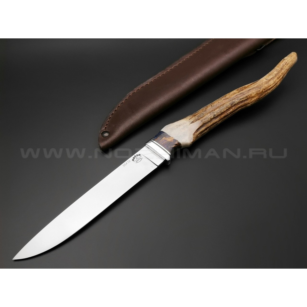 Нож "Ладья" сталь 95Х18, рукоять рог лося (Тов. Завьялова)