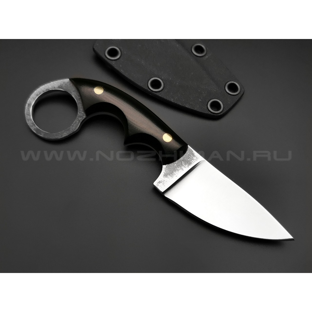 Нож "Шейный-К" с кольцом, сталь К340, рукоять G10 (Тов.Завьялова)