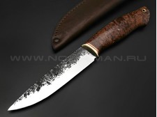 Нож "Хабар" сталь 9ХС, рукоять карелськая береза, латунь (Наследие)