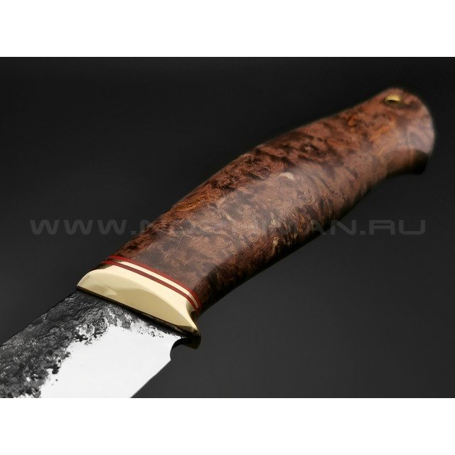 Нож "Хабар" сталь 9ХС, рукоять карелськая береза, латунь (Наследие)