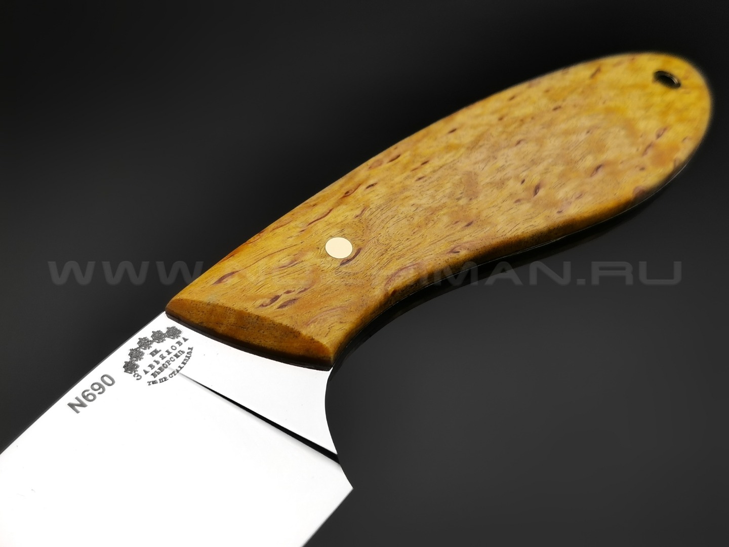 Нож "Боровик" N690 карельская береза