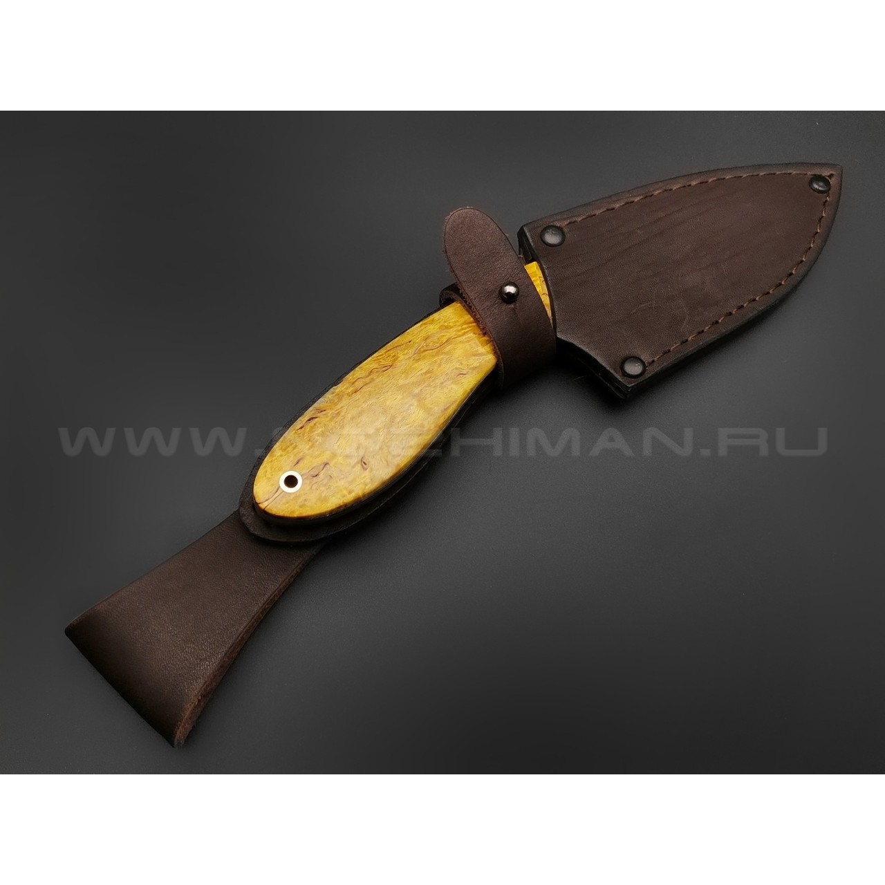 Нож "Боровик" N690 карельская береза