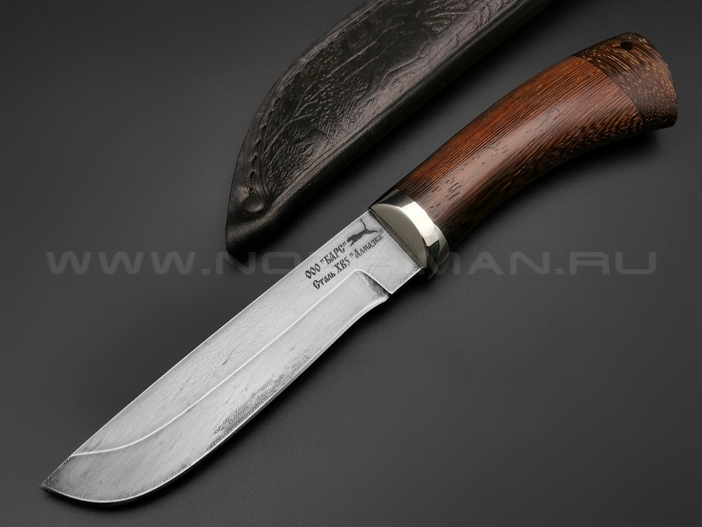 Нож "Фин" сталь Алмазка ХВ5, рукоять дерево венге, мельхиор (ООО Барс)