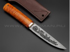 Нож "Якут-М1" дамасская сталь, рукоять карельская береза (Тов. Завьялова)