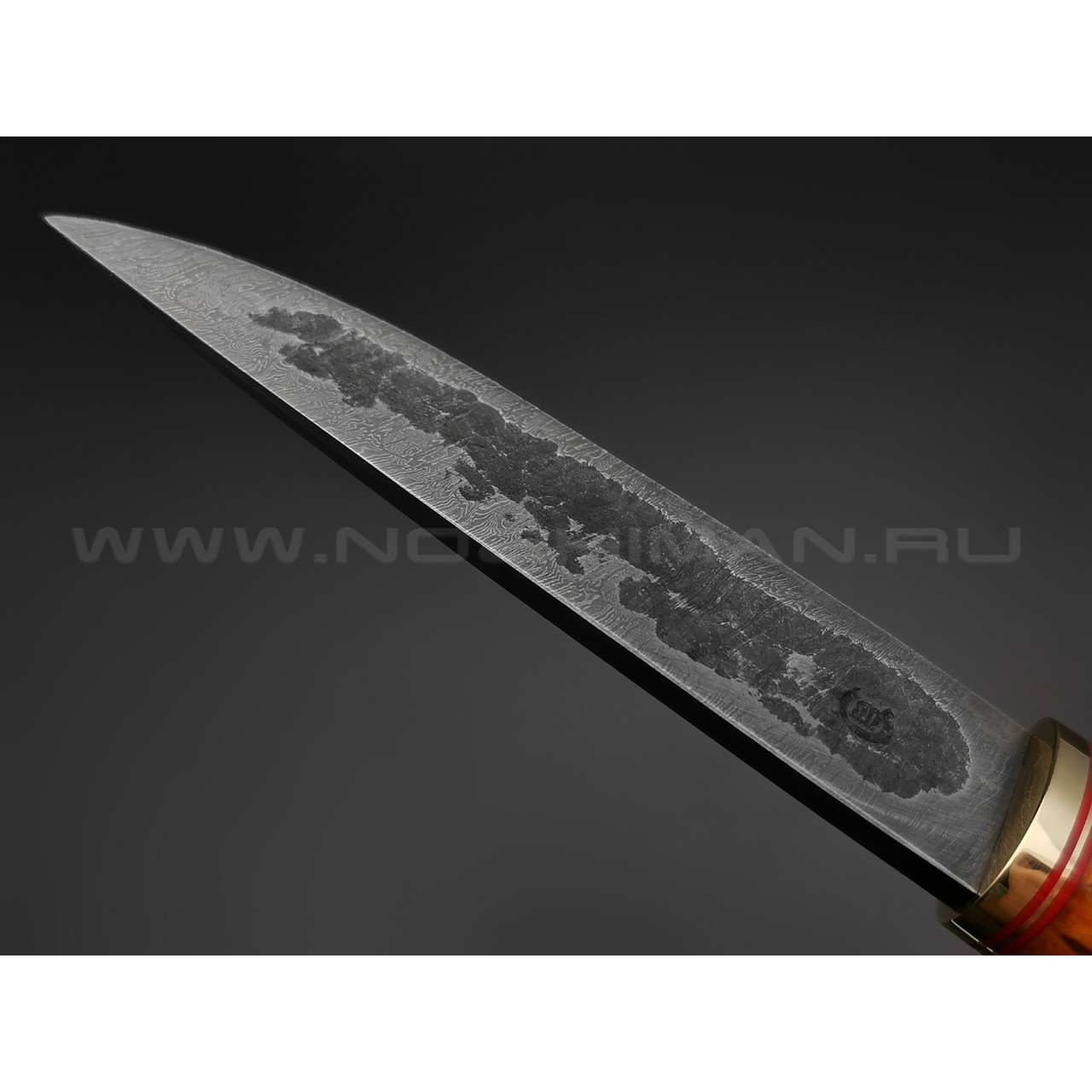 Нож "Якут-М1" дамасская сталь, рукоять карельская береза (Тов. Завьялова)