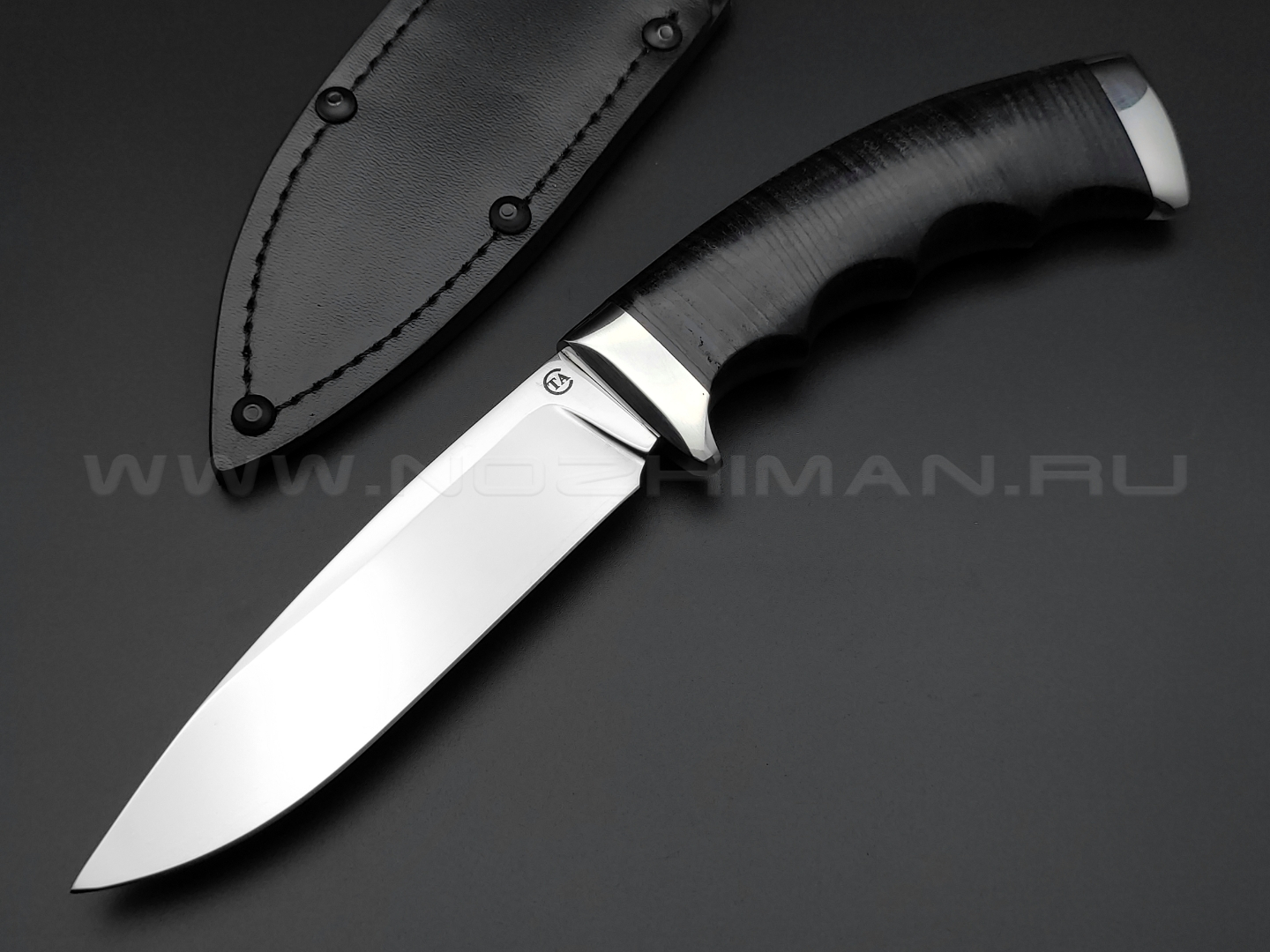 Нож "С-3" сталь 95Х18, рукоять наборная кожа, мельхиор (Титов & Солдатова)